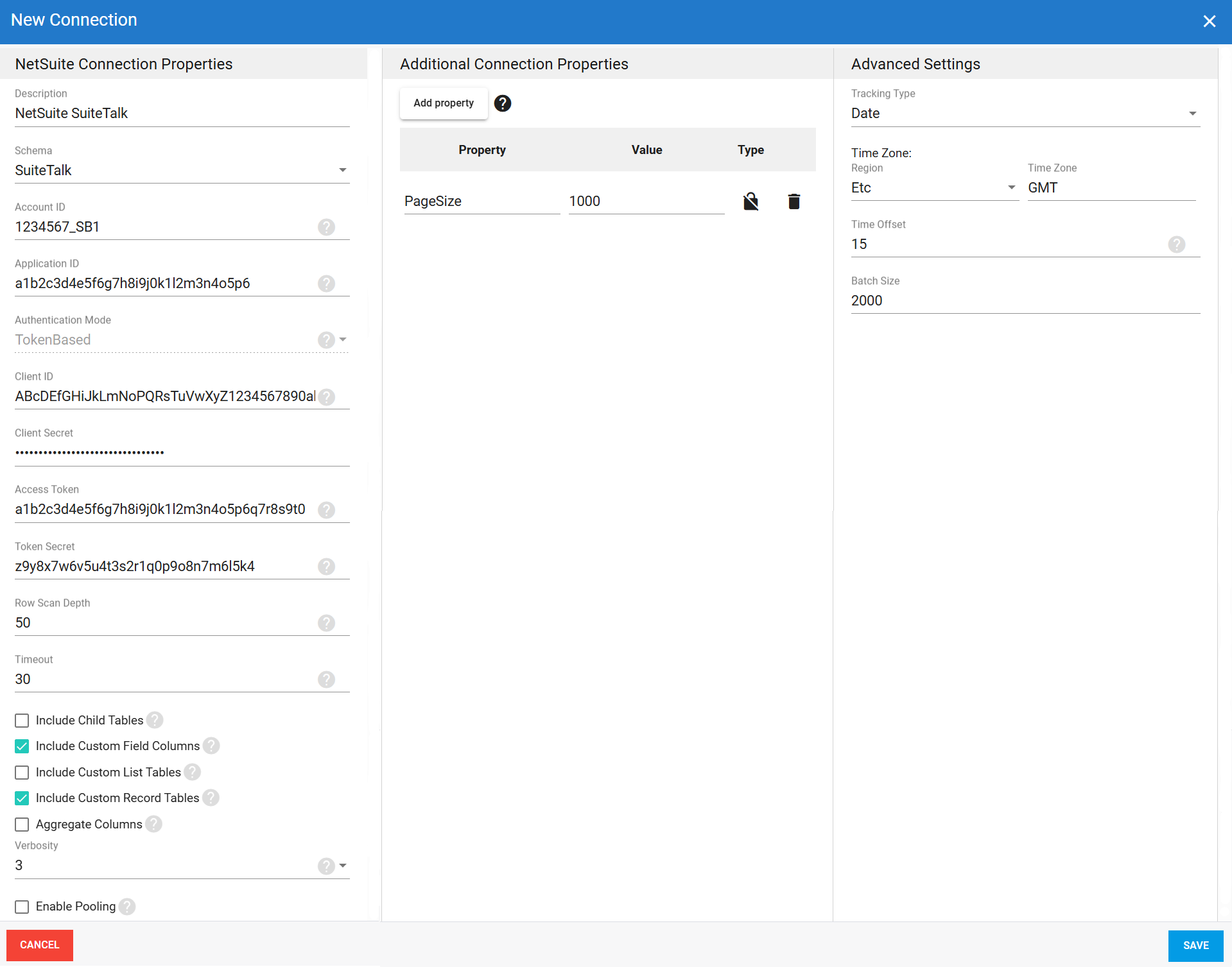 NetSuite Token-Based Authentication source connection in DataSync