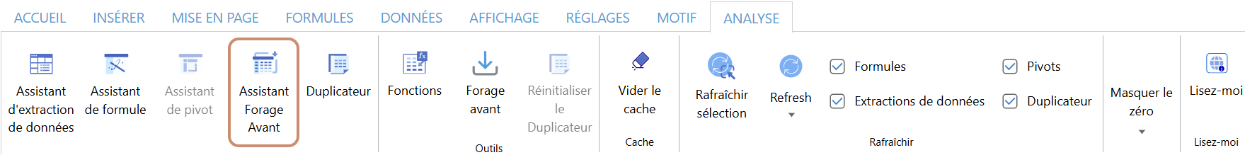 Assistant de forage avant