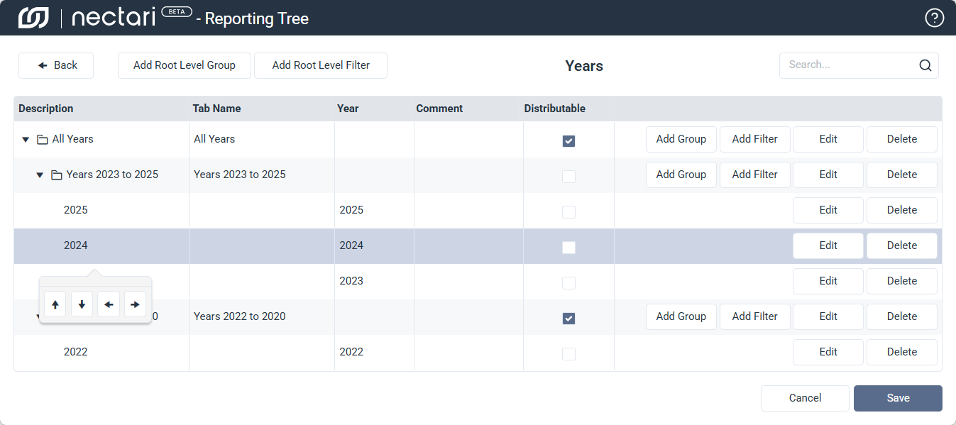 Reporting Tree Arrows