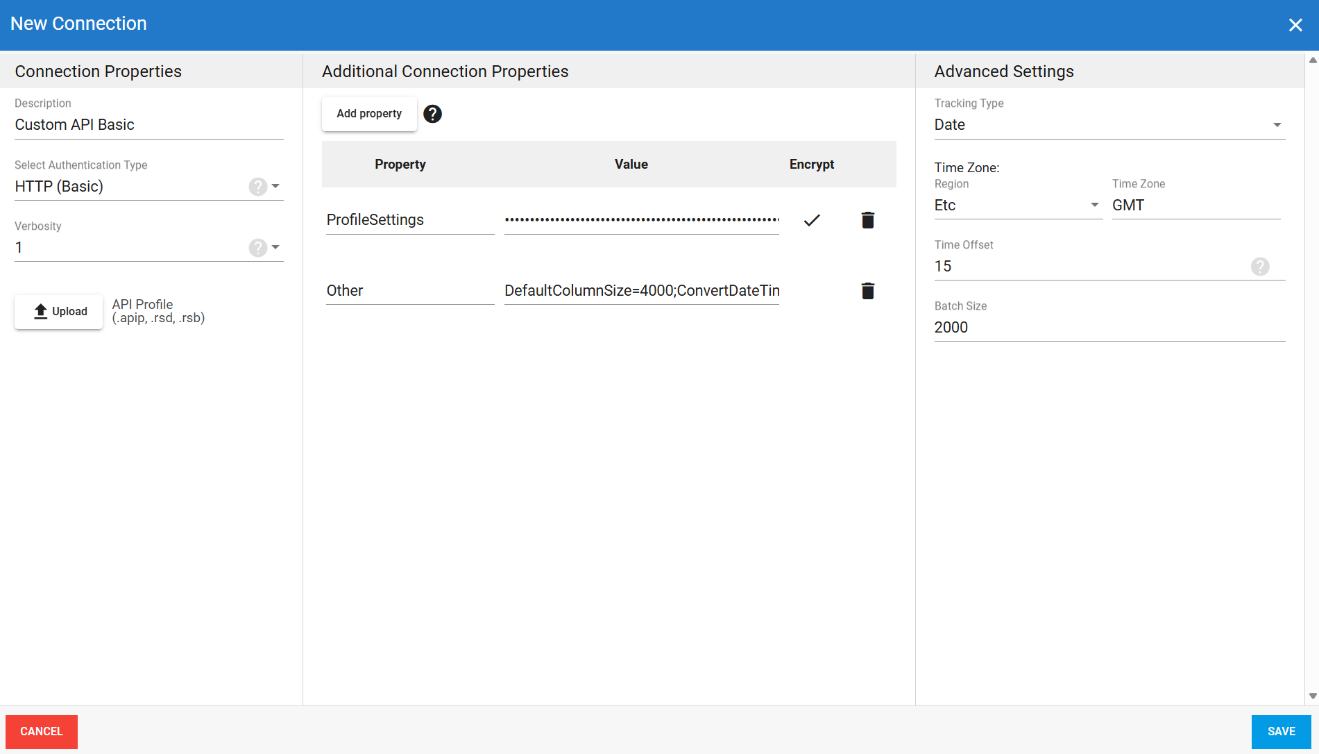 Custom API HTTP Basic source connection in DataSync
