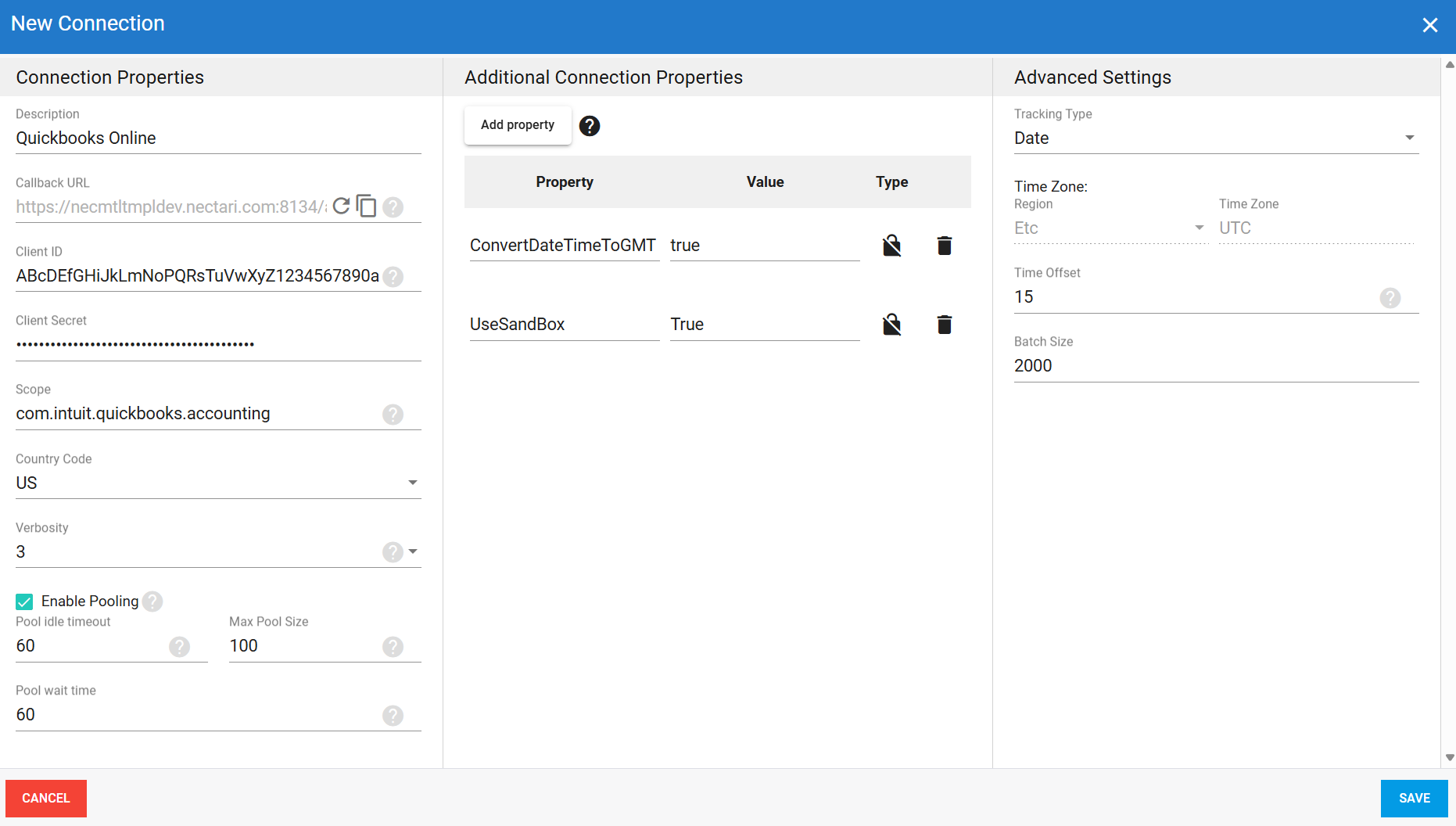 Quickbooks Online source connection in DataSync