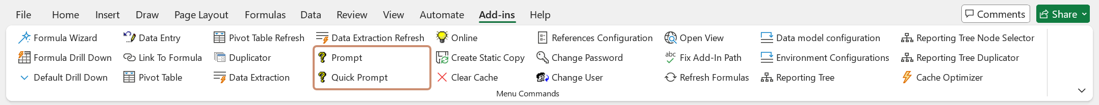 Excel Add-in Prompt / Quick Prompt